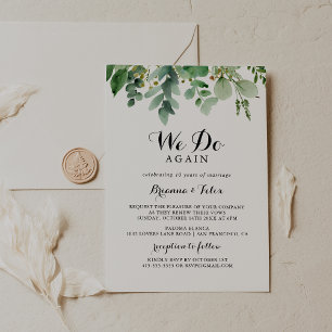 Grüne Eukalyptus Wir machen wieder Vow Erneuerung Einladung