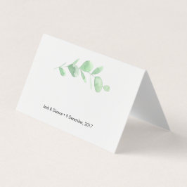 Grüne Eukalyptus-Zeltkarten | Hochzeitsplatzkarten