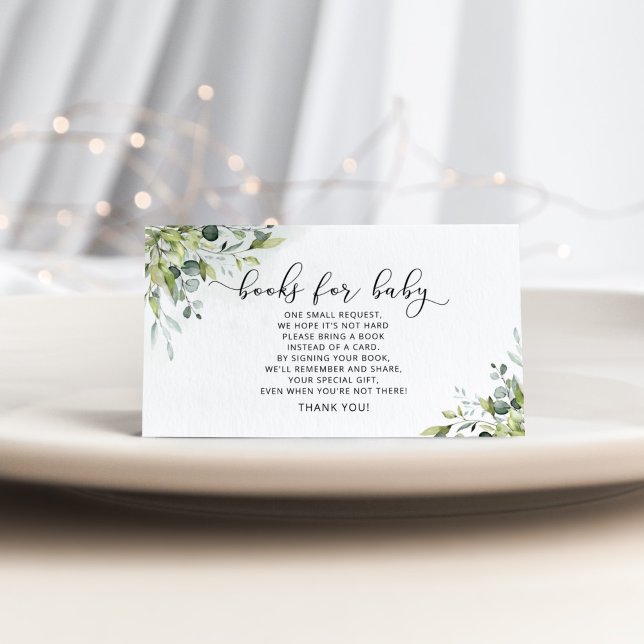 Grüne Eukalyptusbücher für Babytickets Begleitkarte (Von Creator hochgeladen)