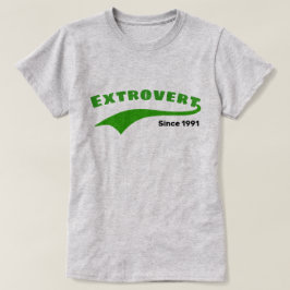 Grüne extrovertierte Typografie Swoosh Benutzerdef T-Shirt