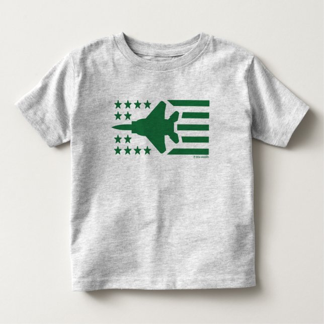 Grüne F-15-Jet-US Flagge Kleinkind T-shirt (Vorderseite)