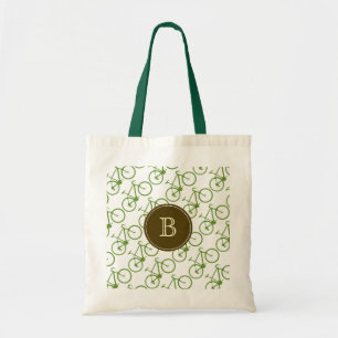 grüne Fahrräder mit Monogramm Tragetasche