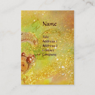 GRÜNE FAIRE MIT GOLD FLORAL GLITZERN MONOGRAM VISITENKARTE