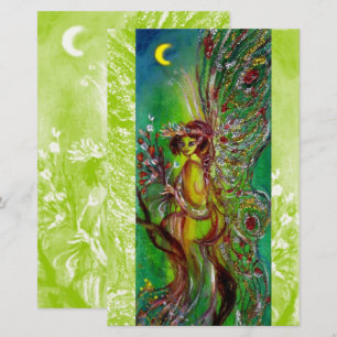 GRÜNE FAIRY HOLEN BLUME IN MOONLIGHT Fantasy Briefpapier