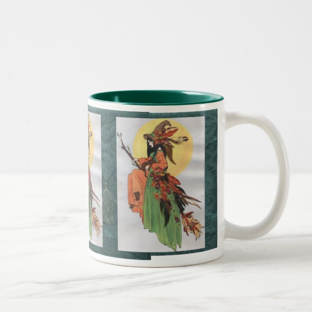grüne Fallhexeschale Zweifarbige Tasse (Rechts)