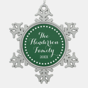 Grüne Familie Monogram Keepake Holiday Ornament