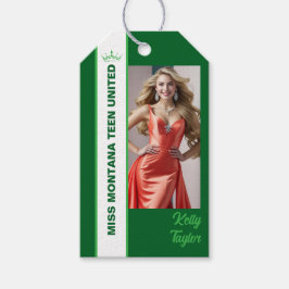 Grüne Farb-Pop-Photo-Tags mit individuellem Design Geschenkanhänger