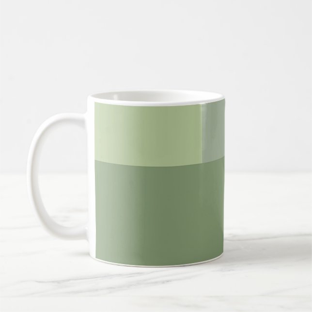 Grüne Farbblöcke für Minimalistische geometrische  Kaffeetasse (Links)