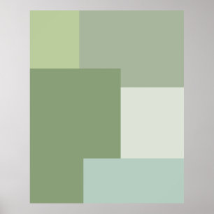 Grüne Farbblöcke für Minimalistische geometrische Poster