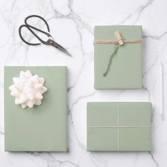 Grüne Farbe der hellen Seite Geschenkpapier Set (Vorderseite)