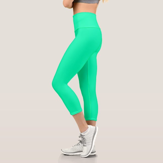 Grüne Farbe des Meeresbodens | Classic | elegant Capri Leggings (Links)