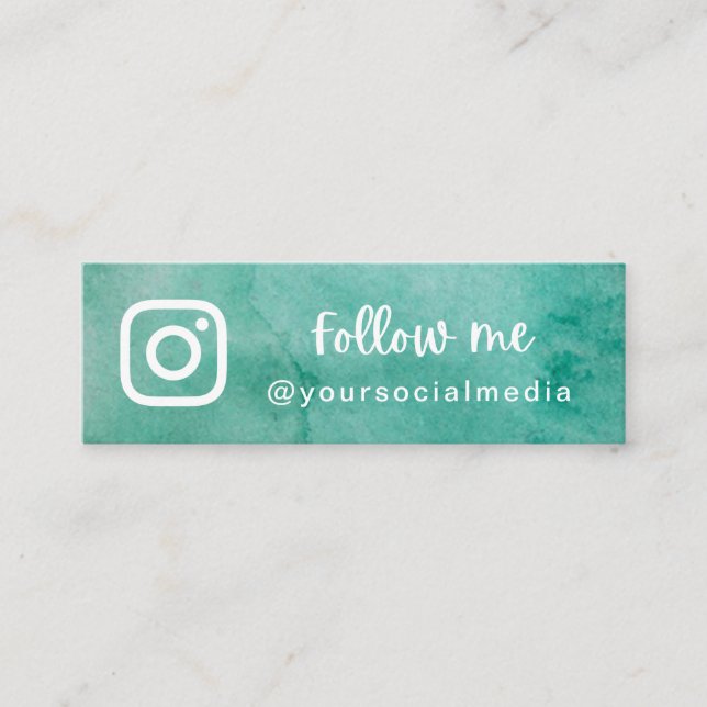 Grüne Farbe Folgen Sie dem QR-Code der Social Medi Mini Visitenkarte (Vorderseite)