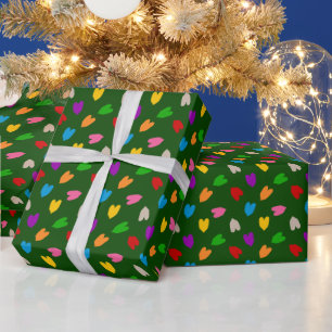 Grüne farbenfrohe Liebesherzen Muster Geschenkpapier