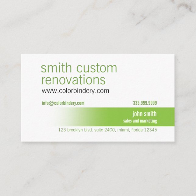 Grüne Farbweg-Visitenkarte Visitenkarte (Vorderseite)