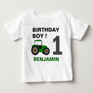 Grüne Farm Traktor Geburtstagspartei Baby T-shirt