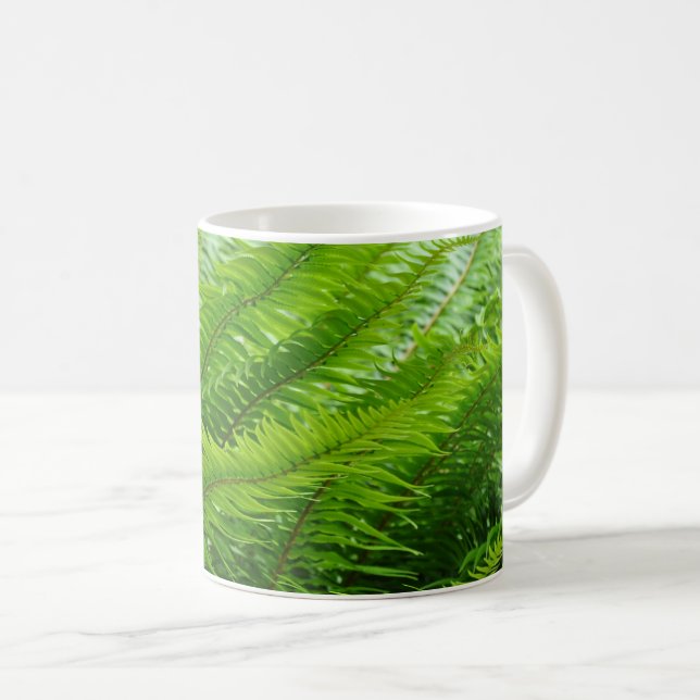 Grüne Farne Kaffeetasse (VorderseiteRechts)