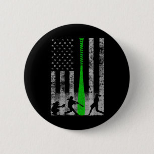Grüne Fastpitch-Softll-Flagge - Softll-Spieler Auf Button