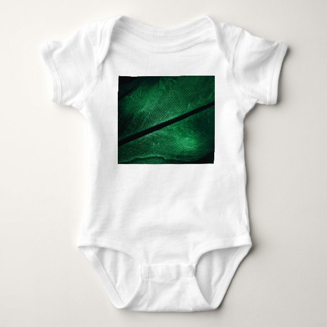 Grüne Feder, schöne Muster Textur. Baby Strampler (Vorderseite)