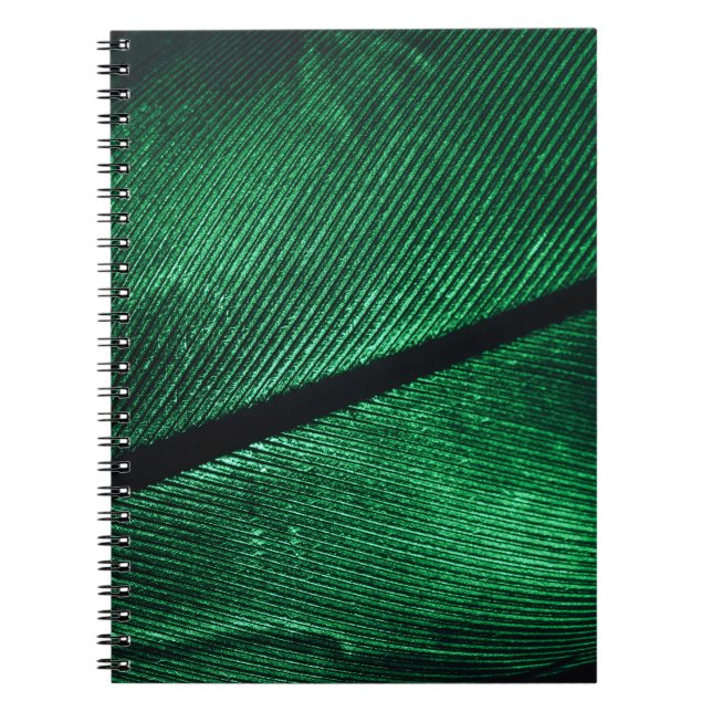 Grüne Feder, schöne Muster Textur. Notizblock (Vorderseite)