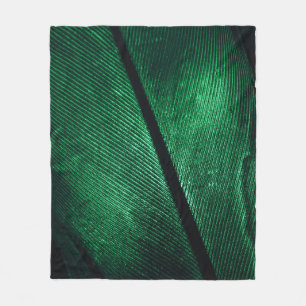 Grüne Feder, schöne Mustertextur. Fleecedecke