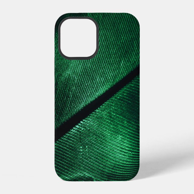 Grüne Feder, schöne Mustertextur. iPhone Hülle (Rückseite)