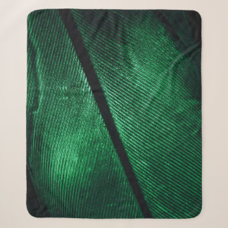 Grüne Feder, schöne Mustertextur. Sherpadecke