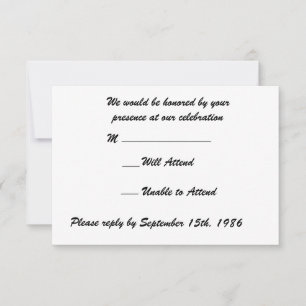 Grüne Federn mit Black Wedding RSVP Karte