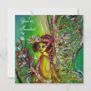 GRÜNE FEE gelb blau rot silber Einladung