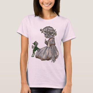 Grüne Feen- und Mädchen-Damen-T-Shirt T-Shirt