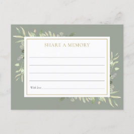 Grüne Feier des Lebens gemeinsam mit einer Memory Postkarte