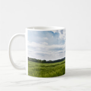 Grüne Felder Kaffeetasse