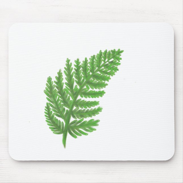 Grüne Fern, grünes Blattwerk, botanisches Muster Mousepad (Vorne)