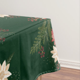 grüne festliche botanische Weihnachtsfeier Tischdecke