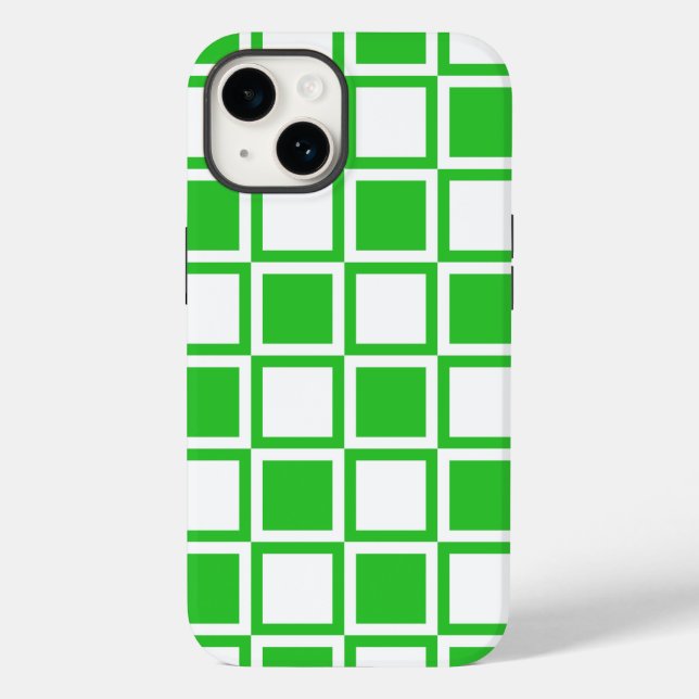 Grüne, fette Mod-Quadrate Case-Mate iPhone Hülle (Rückseite)