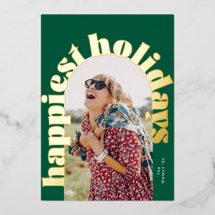 grüne fette Typografie flaches Foto glücklichstes Folien Feiertagskarte