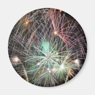 Grüne Feuerwerke bei Nacht Magnet