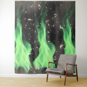 Grüne Flamme Wandteppich