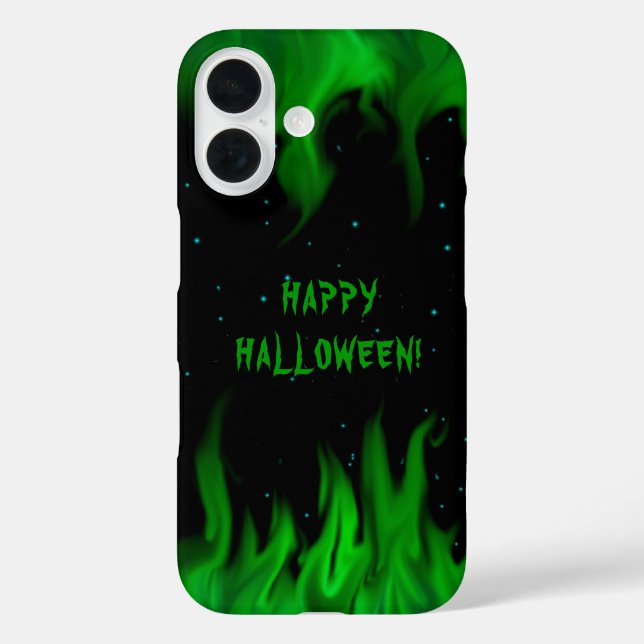 Grüne Flammen im Sternenhimmel Case-Mate iPhone Hülle (Rückseite)