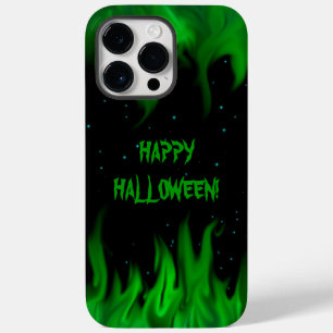 Grüne Flammen im sternenklaren Himmel iPhone Hülle