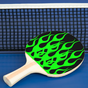 Grüne Flammengrafiken Tischtennis Schläger