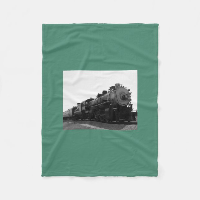 Grüne Fleece-Decke Dampflokomotive Fleecedecke (Vorderseite)