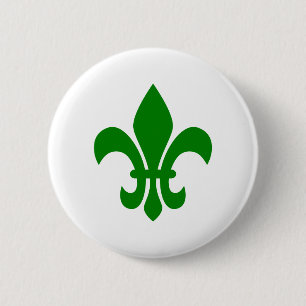 Grüne Fleur de Lis Button