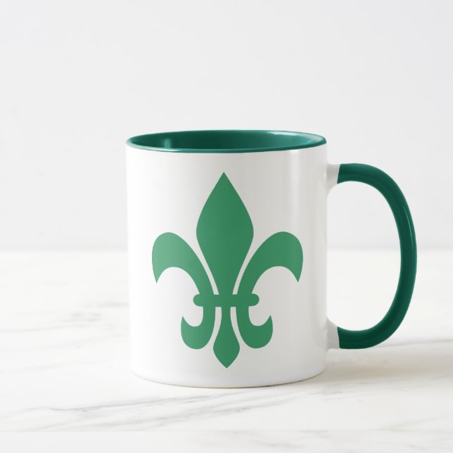 Grüne Fleur de Lis Tasse (Rechts)