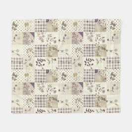 Grüne Flieder-Quilt-Patchwork-Gingham-Cottagecore Fleecedecke