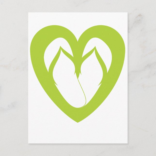 Grüne Flip-Flops-Design 1 Postkarte (Vorderseite)