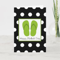 Grüne Flip Flops / Polka Dots Muttertag