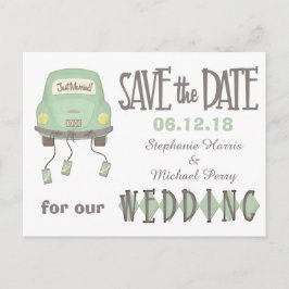 Grüne Flitterwochen Save the Date Hochzeit Ankündigungspostkarte