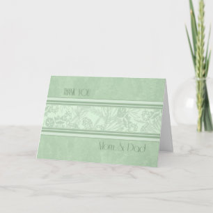 Grüne Floral-Eltern-Hochzeitstag-Dankeskarten Dankeskarte