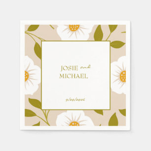 Grüne florale Boho-Hochzeitspapier-Serviette Serviette