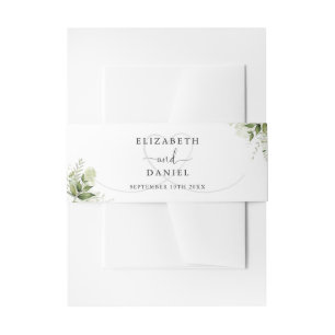 Grüne Florale Elegante Herz Hochzeit Einladungsbanderole
